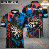 Maxcorners Darts Paint Colorful Dartborad Multicolor Options Personalized Name, Team Name 3D Polo Shirt