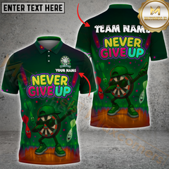 Maxcorners Darts Funny Dartboard Never Give Up Multicolor Customized Name, Team Name 3D Shirts
