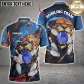 Maxcorners Lion Strike Bowling Jersey Multicolor Customized Name, Team Name 3D Shirts