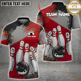 Maxcorners Bowling Cool Ball & Happy Pins Multicolor Personalized 3D Shirt