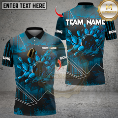 Maxcorners Flame Fire Bowling Multicolor Customized Name, Team Name 3D Shirts