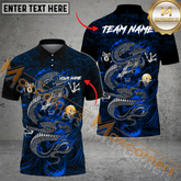 Maxcorners Ball 8 & Ball 9 Almighty Dragon Billiard Jersey Multicolor Options Personalized Name, Team Name 3D Polo Shirt (4 Colors)