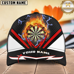 Maxcorners Darts Fire Thunder Multicolor Option Personalized Name 3D Cap