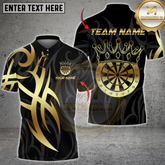 Maxcorners Darts Sport Royal Crown Target Tribal Multicolor Customized Name, Team Name 3D Shirts