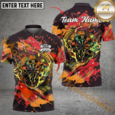 Maxcorners Darts Colorful Graffiti Mutilcolor Options Personalized Name, Team Name 3D Polo Shirt
