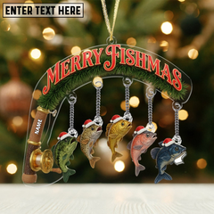Maxcorners Custom Name Ice Fishing Sled Ornaments, Fisherman Ornament, Fishing Tackles Ornament