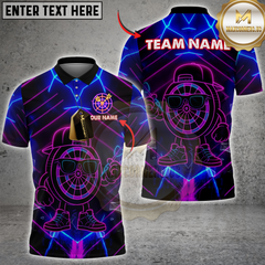 Maxcorners Darts Neon Dartboard Hero Multicolor Customized Name, Team Name 3D Shirts