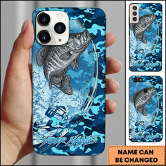 Maxcorners Crappie Fishing Phone Case Fishing Camo Phone Case Personalized Name