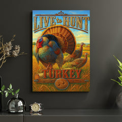 Maxcorners Turkey Hunting Canvas Wall Art – Rustic Wildlife Lodge Decor Gift for Hunters & Nature Lovers