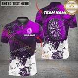 Maxcorners Darts Fire Grunge Multicolor Option Customized Name, Team Name 3D Polo Shirt