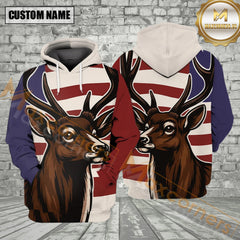 Maxcorners Deer Hunting American Flag All Over Print Shirt 9 Best Gift For Hunter