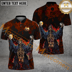 Maxcorners Ball 8, Ball 9 Praise The Hell Billiard Jersey Multicolor Options Personalized Name, Team Name 3D Polo Shirt