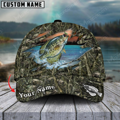 Maxcorners Crappie Camouflage Fishing Customized Name 3D Cap
