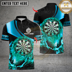 Maxcorners Darts Golden Master Flaming Dartboard Multicolor Customized Name, Team Name 3D Shirts