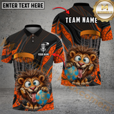 Maxcorners Lion Disc Golf Player Funny Cartoon Expression Personalized Name, Team Name 3D Shirt (4 Colors)
