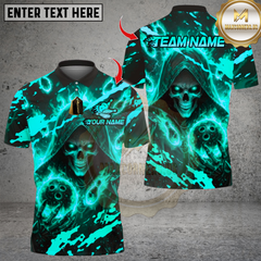 Maxcorners Bowling Flaming Reaper Multicolor Customized Name, Team Name 3D Shirts 8