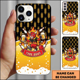 Maxcorners Bowling Red Bull Beer Fire Wheat Ball Pins Personalized Name Phone Case