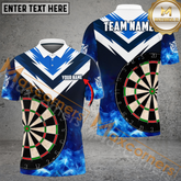 Maxcorners Darts Fire Thunder Smoke Pattern Multicolor Option Customized Name, Team Name 3D Polo Shirt