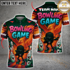 Maxcorners Bowling Phoenix Flame Multicolor Customized Name, Team Name 3D Shirts