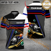 Maxcorners Billiard Ball 8 Two Line Multicolor Options Personalized Name, Team Name 3D Polo Shirt (4 Colors)