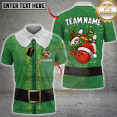 Maxcorners Holiday Bells Bowling Elf Multicolor Customized Name, Team Name 3D Shirt
