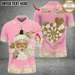 Maxcorners Darts Leopard Print Santa Heart Multicolor Customized Name, Team Name 3D Shirts