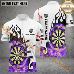 Maxcorners Darts Dartboard Fire Flame Mutilcolor Options Personalized Name, Team Name 3D Polo Shirt