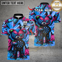 Maxcorners Darts Graffiti Halloween Bear With Dartboard Multicolor Customized Name, Team Name 3D Shirts