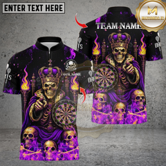 Maxcorners Darts Skeleton King Fire Throne Multicolor Customized Name, Team Name 3D Shirts