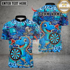 Maxcorners Darts Graffiti Cute Dinosaur Dartboard Multicolor Customized Name Team Name 3D Shirts