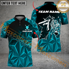 Maxcorners Golf Broken Pattern Multicolor Option Customized Name, Team Name 3D Polo Shirt