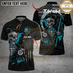 Maxcorners Billiards Grim Reaper Black Multicolor Customized Name, Team Name 3D Shirt