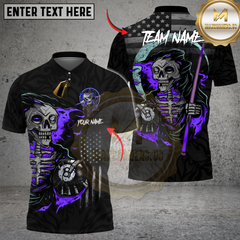 Maxcorners Billiards Grim Reaper Black Multicolor Customized Name, Team Name 3D Shirt