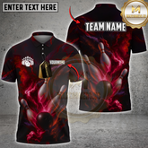 Maxcorners Electric Storm Bowling Multicolor Customized Name, Team Name 3D Shirts