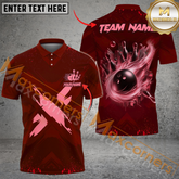 Maxcorners Ball And Pins X Factor Bowling Jersey Multicolor Option Customized Name, Team Name 3D Polo Shirt