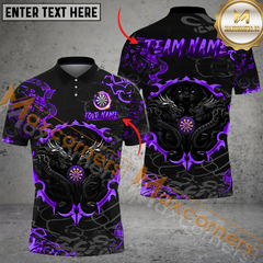 Maxcorners Darts Dragon Mutilcolor Options Personalized Name, Team Name 3D Polo Shirt
