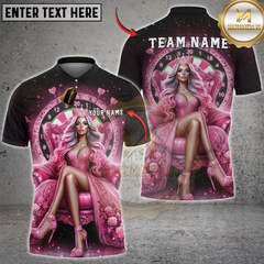 Maxcorners Darts Queen Crown Dartboard Multicolor Customized Name, Team Name 3D Shirts