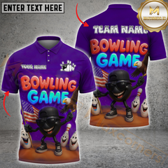 Maxcorners Bowling Eagle Patriotic USA Flag Multicolor Customized Name, Team Name 3D Shirts
