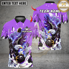 Maxcorners Bowling Ice Glare Eagle Multicolor Customized Name, Team Name 3D Shirts