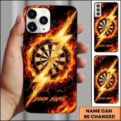 Maxcorners Darts Fire Lightning Dartboard Personalized Name Phone Case
