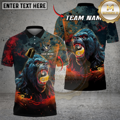 Maxcorners Billiard Fierce Gorilla Yin Yang Ball 8 And Ball 9 Multicolor Customized Name, Team Name 3D Shirt