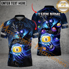 Maxcorners Ball 9 Fantasy Skull Billiard Jersey Multicolor Options Personalized Name, Team Name 3D Shirt