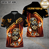 Maxcorners Cool Darts Premium Line Pattern Multicolor Options Personalized Name, Team Name 3D Polo Shirts (4 Colors)