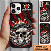 Maxcorners Bowling Fire Snake Skull Personalized Name Phone Case