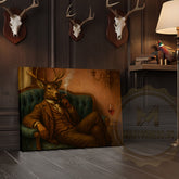 Maxcorners Deer Boxer with Red Gloves in Boxing Ring Wrapped Canvas