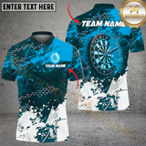 Maxcorners Darts Fire Grunge Multicolor Option Customized Name, Team Name 3D Polo Shirt