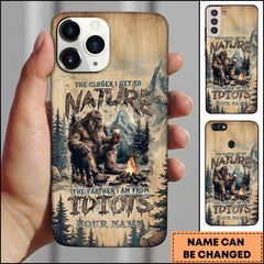Maxcorners Artist Hunting - Closer To Nature Bigfoot Beer Wood Personalized Name Phone Case