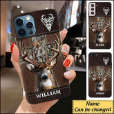 Maxcorners Deer Hunting Leather Cross Personalized Name Phone Case LM0912
