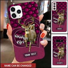 Maxcorners Country Girl Deer Hunting Personalized Name Phone Case LM1012