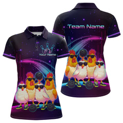 Maxcorners Funny Chicken Bowling Shirts for Women Men Team Bowling Jerseys LM0910